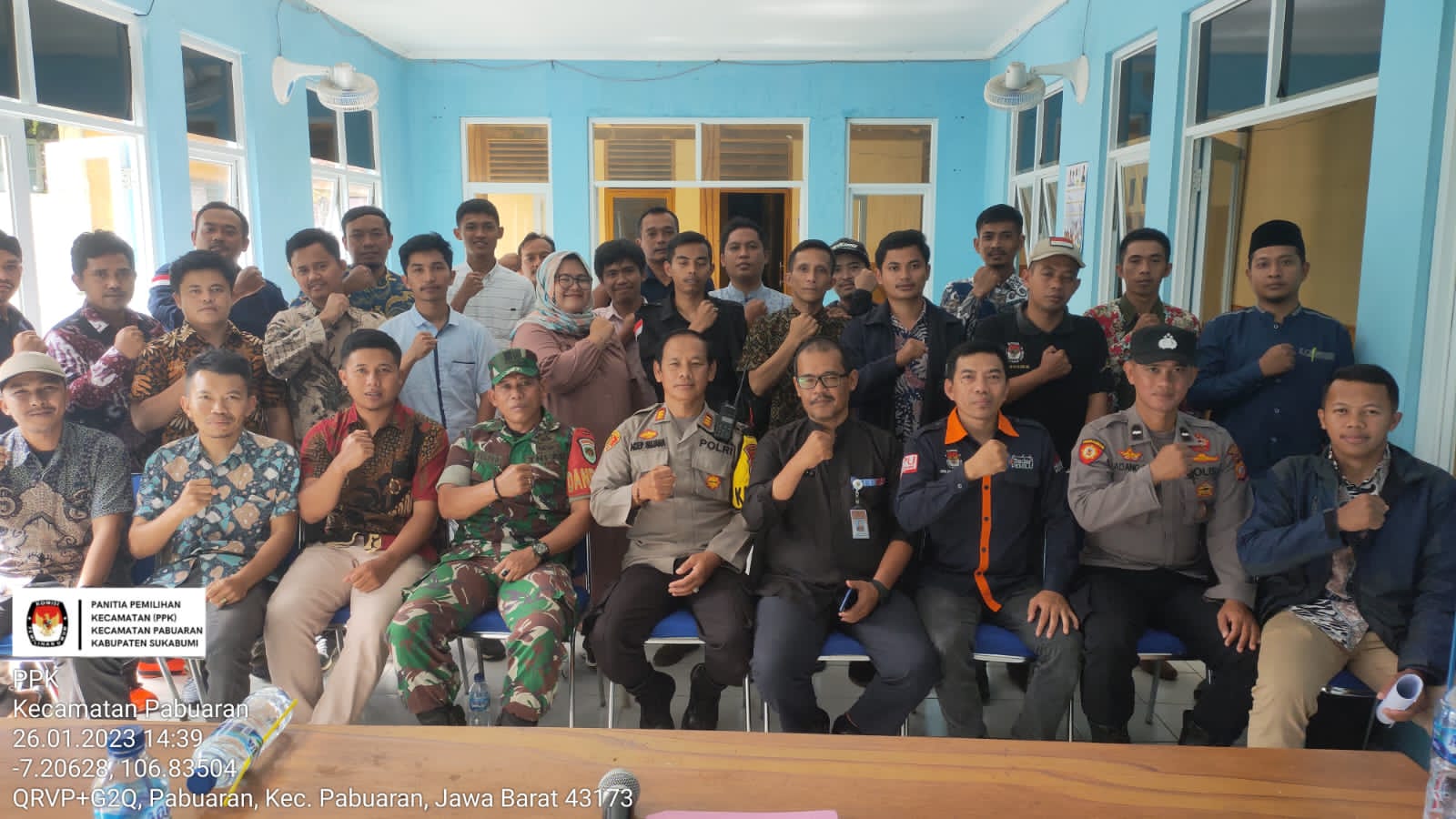 Seluruh Jajaran PPK Kecamatan Pabuaran Beserta PPS, Panwas Kecamatan, Koramil dam Desa
