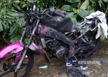 Motor Vixion Hangus Terbakar di Cicurug, Begini Kronologisnya