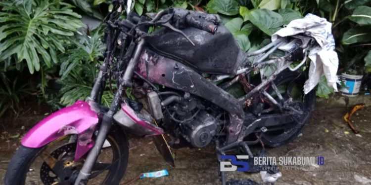 Motor Vixion Hangus Terbakar di Cicurug, Begini Kronologisnya