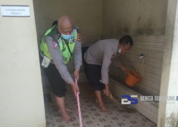 Polres Sukabumi Peduli Kebersihan Fasilitas Umum di Terminal Benda