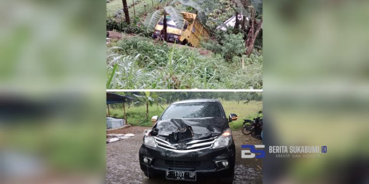 Dua Mobil Terlibat Kecelakaan di Jalan Alternatif Cicurug, 1 Diantaranya Masuk Jurang