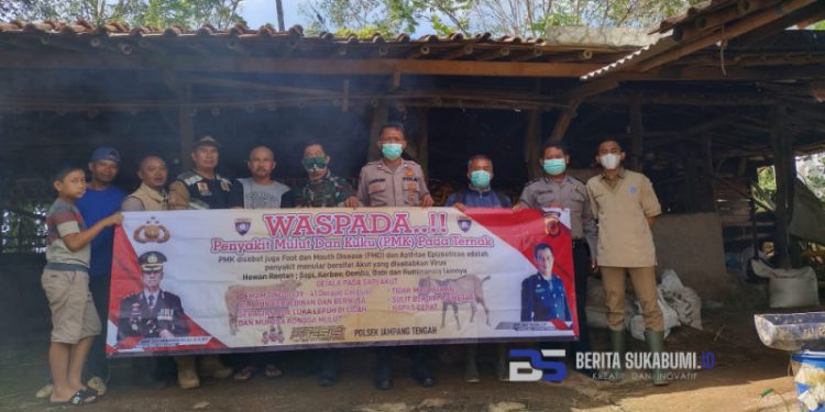 Cegah PMK, Polsek Jampangtengah Gandeng Puskeswan Lakukan Vaksinasi Hewan Ternak