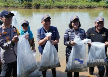 Wabup Sukabumi Hadiri Penanaman Mangrove dan Ikan yang Digelar TNI AL di Ciwaru
