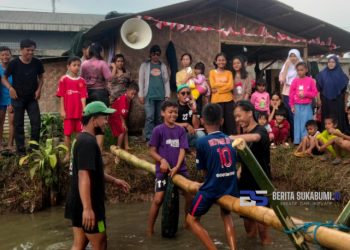 Meriahkan HUT RI ke-77, Warga Kampung Nyangkowek Berkolaborasi dengan Media BS Gelar Berbagai Perlombaan dan Santunan