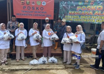 Srikandi Gerindra Siti Hilmiati Fauziah Bareng RAI Heri Gunawan Bantu Korban Bencana Longsor Pasir Datar