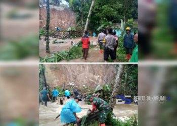 Akibat Tertimbun Longsor, Air Selokan Salagadog Meluap Hingga Menggenangi Dua Rumah Warga