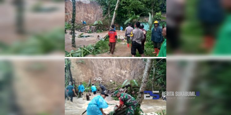 Akibat Tertimbun Longsor, Air Selokan Salagadog Meluap Hingga Menggenangi Dua Rumah Warga