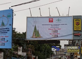 Billboard Dengan Ucapan Selamat Natal Dipasang INTI dan NU Kota Sukabumi di Sejumlah Titik