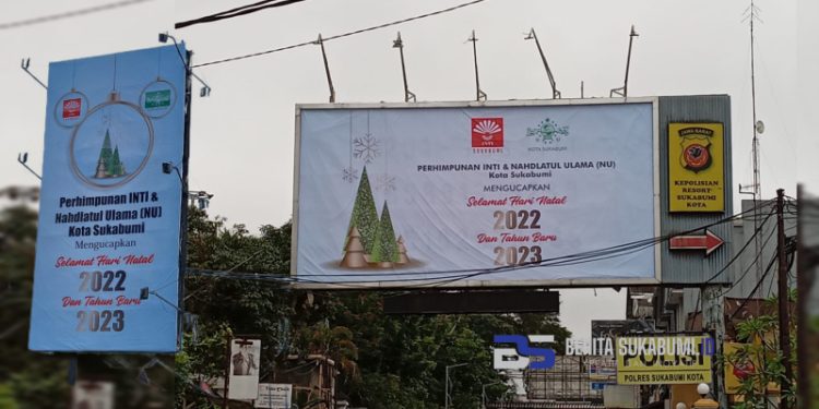 Billboard Dengan Ucapan Selamat Natal Dipasang INTI dan NU Kota Sukabumi di Sejumlah Titik