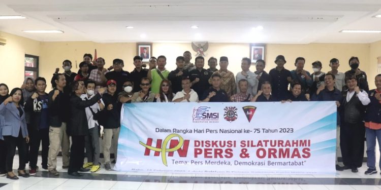 HPN 2023, SMSI Kabupaten Bekasi Gelar Diskusi Pers dengan Ormas di Mako Brimob Cikarang