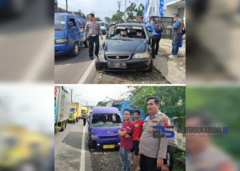 Mobil Angkot vs Honda City Tabrakan di Parungkuda, Begini Kronologisnya!!