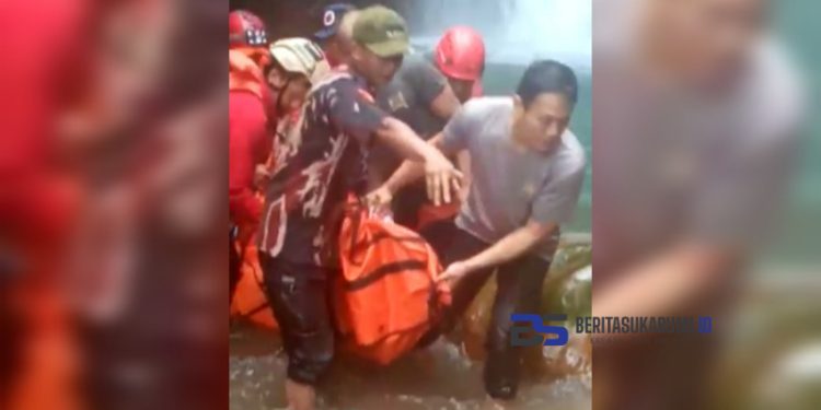 Inalillahi!! Korban Tenggelam di Curug Sentral Kabandungan Ditemukan Tim SAR Gabungan dalam Keadaan Meninggal Dunia