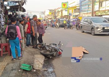 Inalillahi!! Pengendara Sepeda Motor Revo Tewas Terlindas Mobil Wing Box di Cicurug