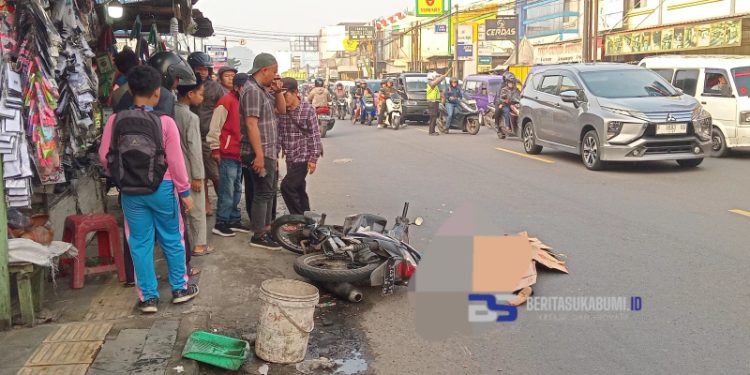 Inalillahi!! Pengendara Sepeda Motor Revo Tewas Terlindas Mobil Wing Box di Cicurug