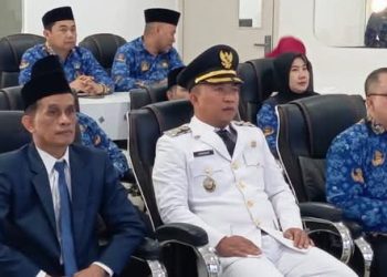 Bersama Forkopimda, Wabup Ikuti Upacara Peringatan Hari OTDA ke-29 Secara Virtual