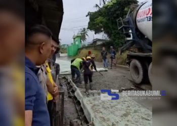 Wabup Andreas Monitoring Pengecoran Ruas Jalan Duren Gede-Benda Cicurug