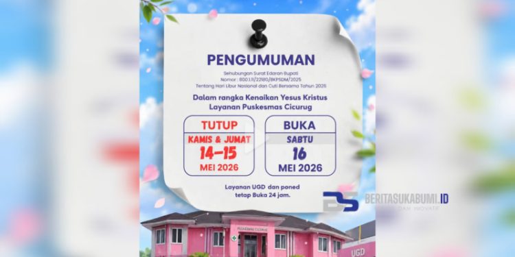 Puskesmas Cicurug Tutup Layanan Administrasi Selama Libur Kenaikan Isa Al Masih, UGD dan Poned Tetap Buka 24 Jam