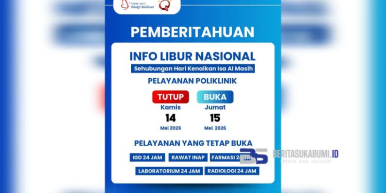 Jadwal Pelayanan RS Bhakti Medicare Selama Libur Hari Kenaikan Isa Al Masih, Poliklinik Tutup, Layanan Darurat Tetap Buka 24 Jam