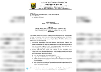 Surat Edaran Dinas Pendidikan Sukabumi: Aturan Ketat Penyelenggaraan Studi Wisata dan Outing Class Tahun 2026