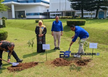 Usai Tanda Tangan Perjanjian Kerja Sama, PT Amerta Indah Otsuka dan TNGHS Tanam Pohon Secara Simbolis di Area Pabrik
