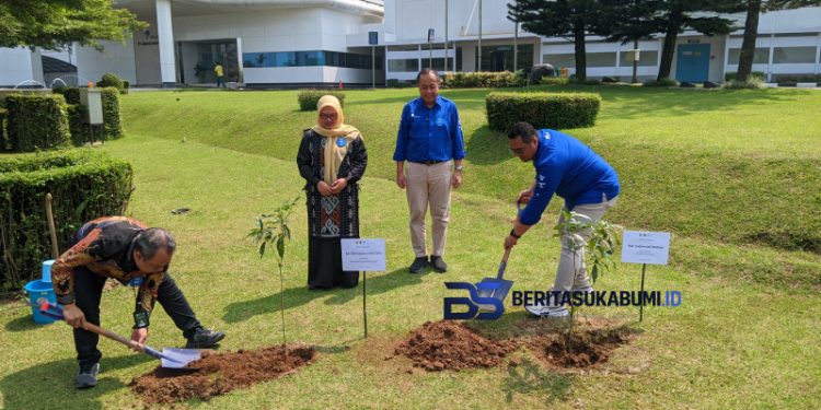 Usai Tanda Tangan Perjanjian Kerja Sama, PT Amerta Indah Otsuka dan TNGHS Tanam Pohon Secara Simbolis di Area Pabrik