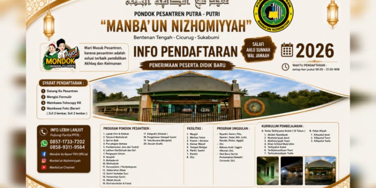 Ponpes Manba’un Nizhomiyyah Cicurug Resmi Buka Pendaftaran Santri Baru Tahun 2026