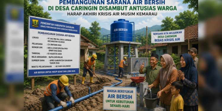 Pembangunan Sarana Air Bersih di Desa Caringin Disambut Antusias Warga, Harap Akhiri Krisis Air Musim Kemarau