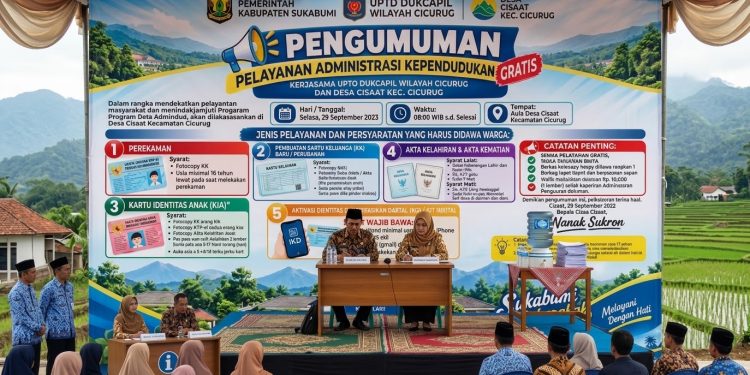 Pemdes Cisaat Gandeng UPT Dukcapil Cicurug Gelar Layanan Jemput Bola, Semua Layanan GRATIS
